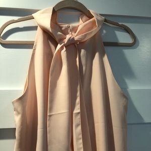 NWT Banana Republic silk tie-neck dress Pale pink.